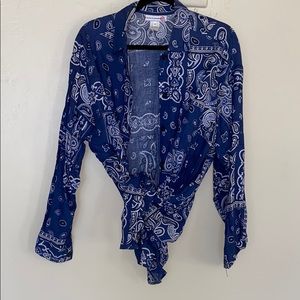 Blue paisley button down